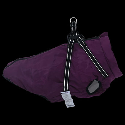 Dog Coat with Harness Waterproof Reflective Purple 5XL
