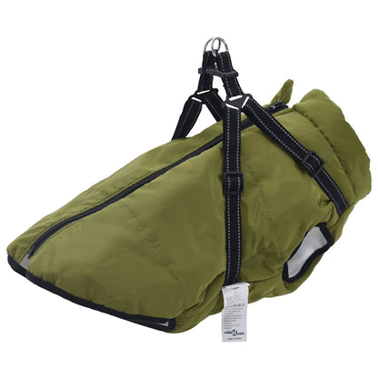 Dog Coat with Harness Waterproof Reflective Army Green 5XL