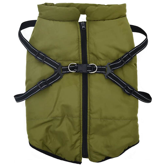 Dog Coat with Harness Waterproof Reflective Army Green 5XL