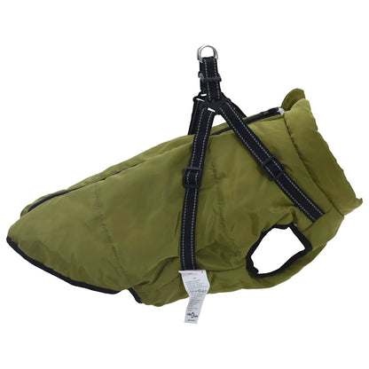 Dog Coat with Harness Waterproof Reflective Army Green 5XL