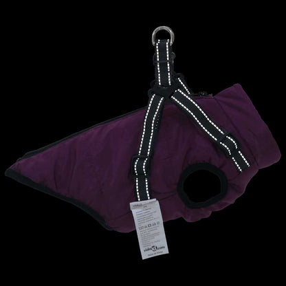 Dog Coat with Harness Waterproof Reflective Purple S