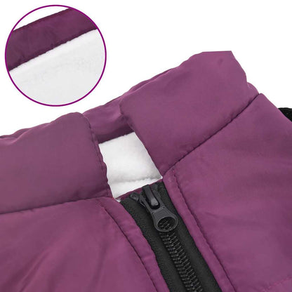 Dog Coat with Harness Waterproof Reflective Purple L