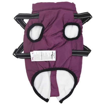 Dog Coat with Harness Waterproof Reflective Purple 2XL
