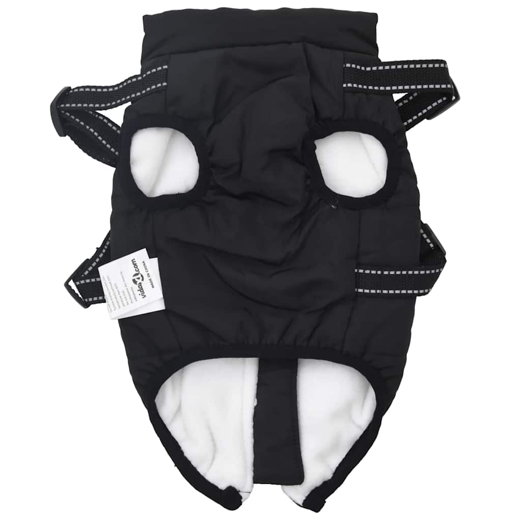 Dog Coat with Harness Waterproof Reflective Black M