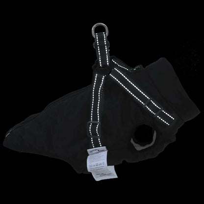 Dog Coat with Harness Waterproof Reflective Black XL