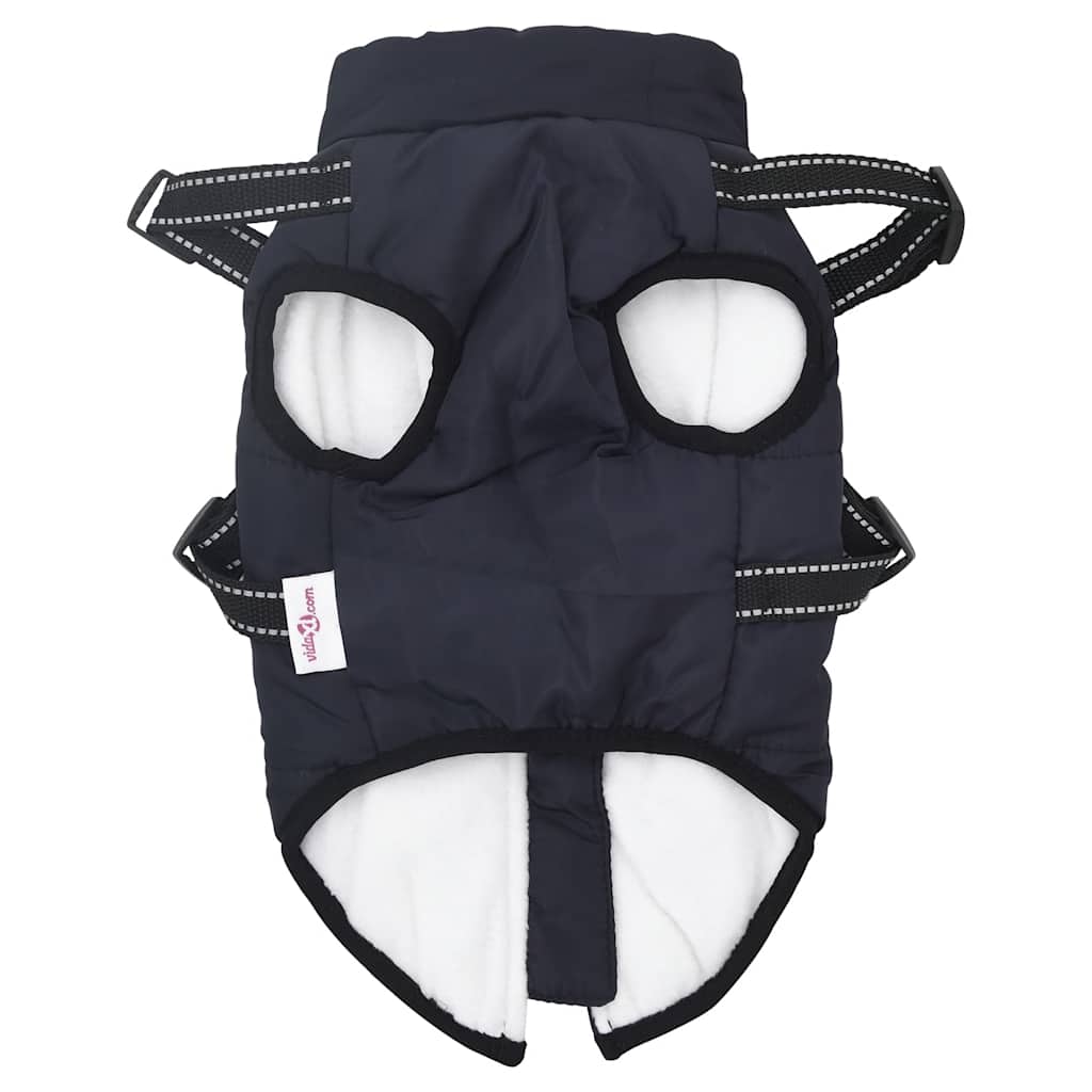 Dog Coat with Harness Waterproof Reflective Navy Blue L