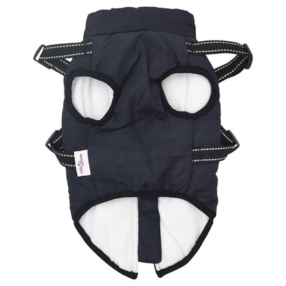 Dog Coat with Harness Waterproof Reflective Navy Blue XL