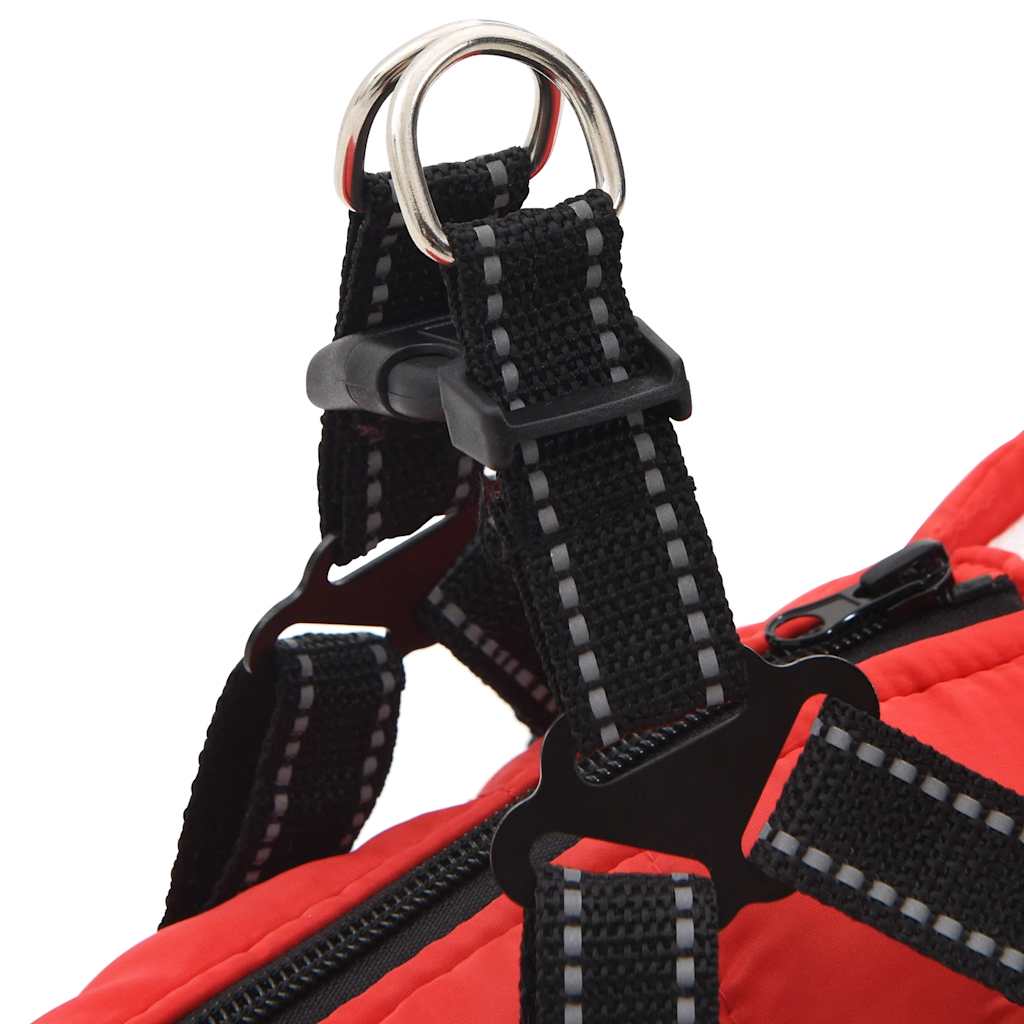 Dog Coat with Harness Waterproof Reflective Red M