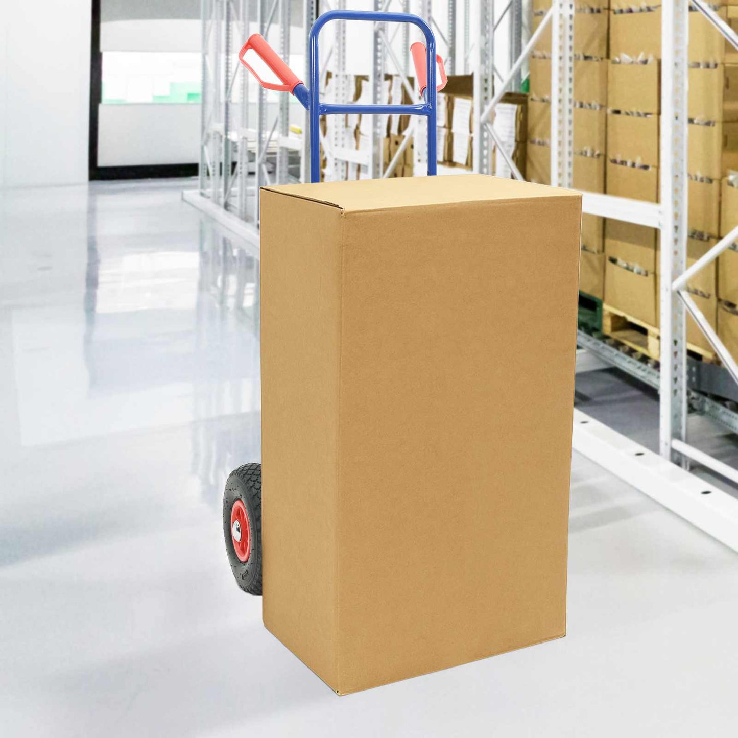 Extendable Hand Trolley Blue and Red 49.5 x 53 x 114 cm Steel