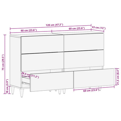 Storage Cabinets 2 pcs Pattern Pattern 120 x 33 x 75 cm