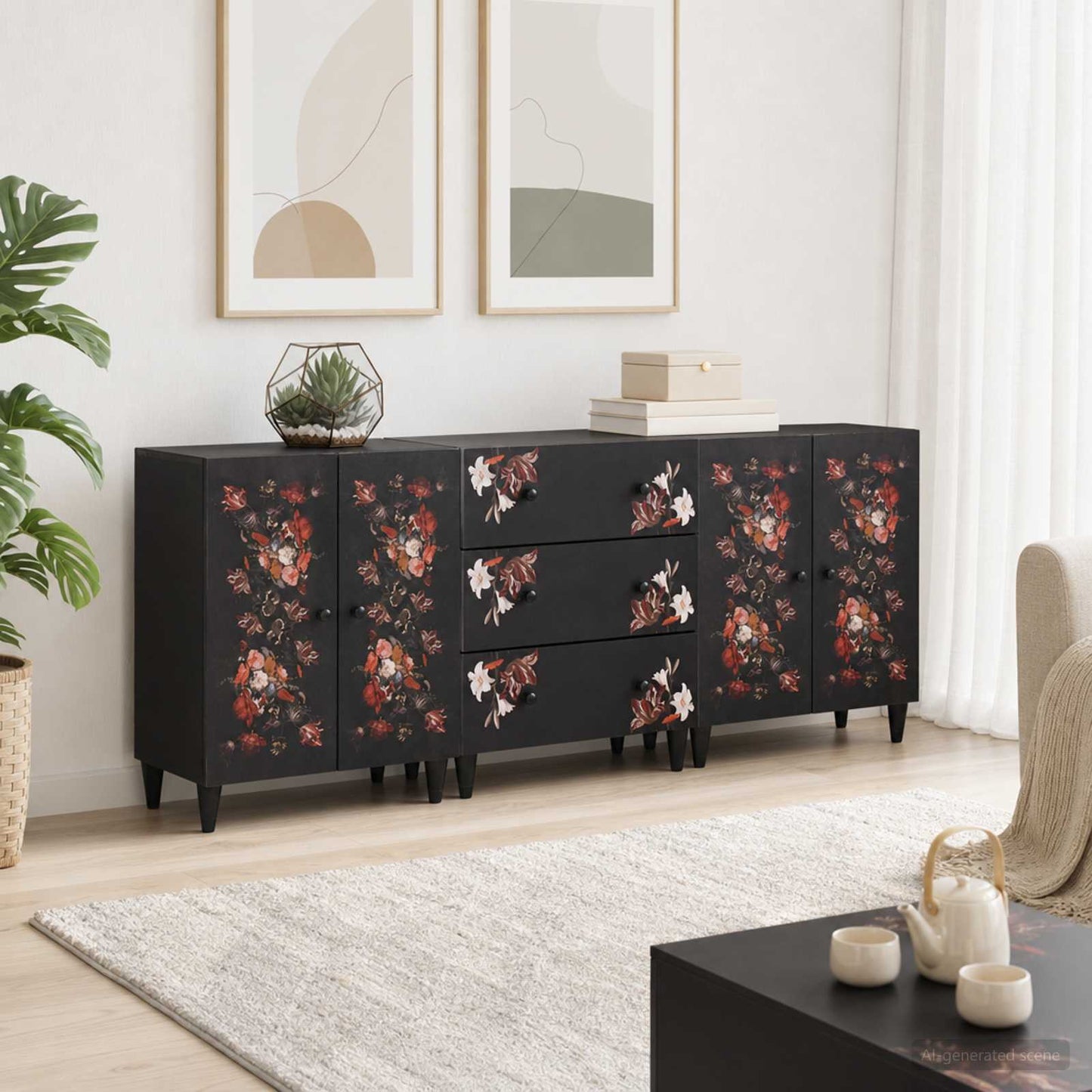 Storage Cabinets 3 pcs Pattern Pattern 180 x 33 x 75 cm