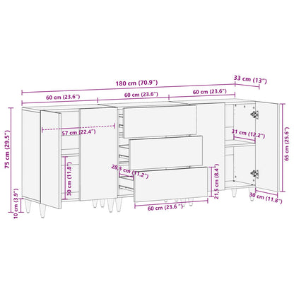 Storage Cabinets 3 pcs Pattern Pattern 180 x 33 x 75 cm