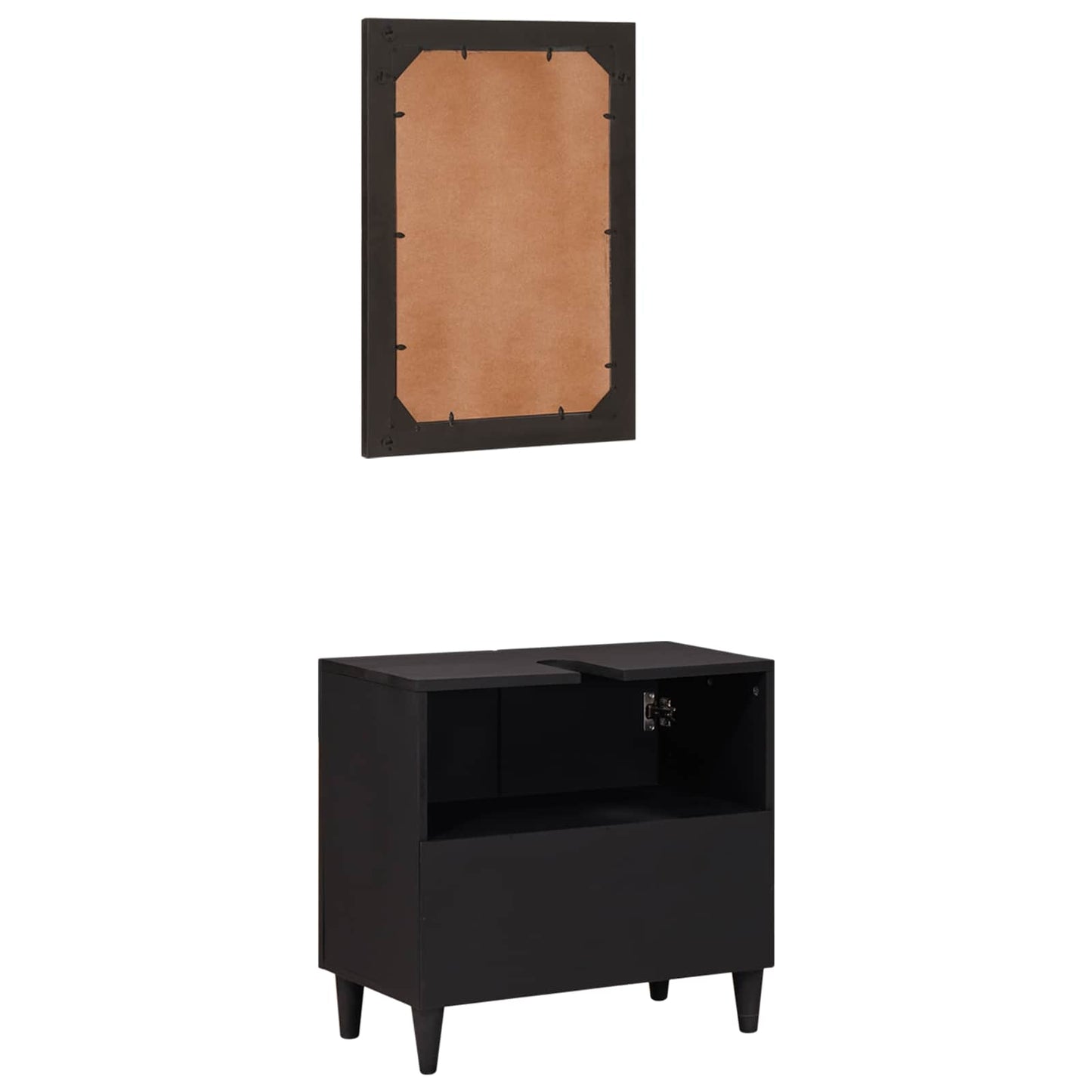 Bathroom Cabinet Set Wall-mounted 2 pcs Solid Mango Wood