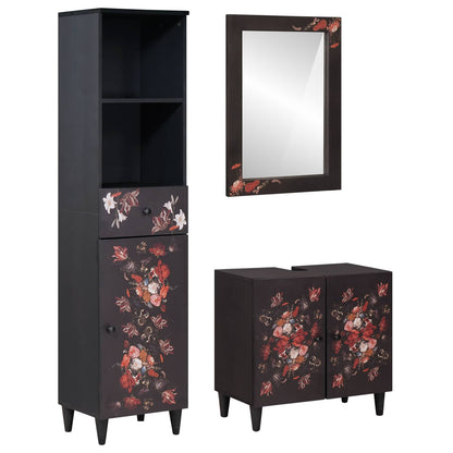Bathroom Cabinet Set with Drawer 3 pcs Solid Mango Wood