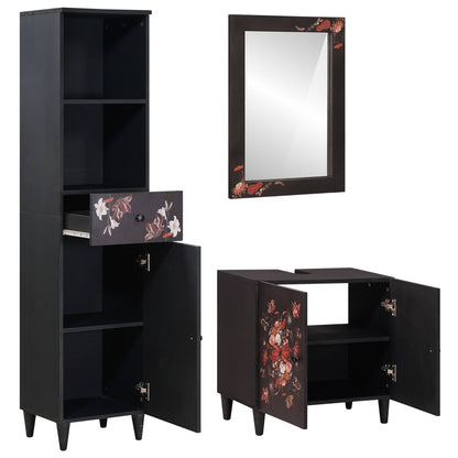 Bathroom Cabinet Set with Drawer 3 pcs Solid Mango Wood