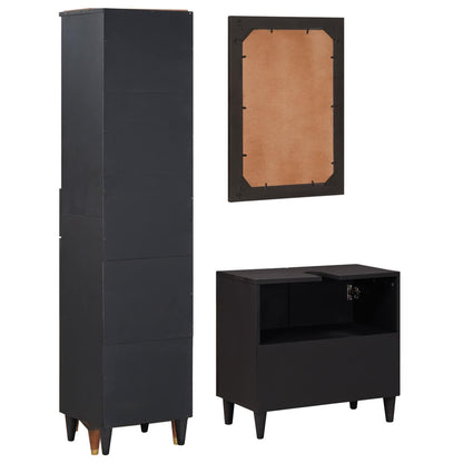 Bathroom Cabinet Set with Drawer 3 pcs Solid Mango Wood