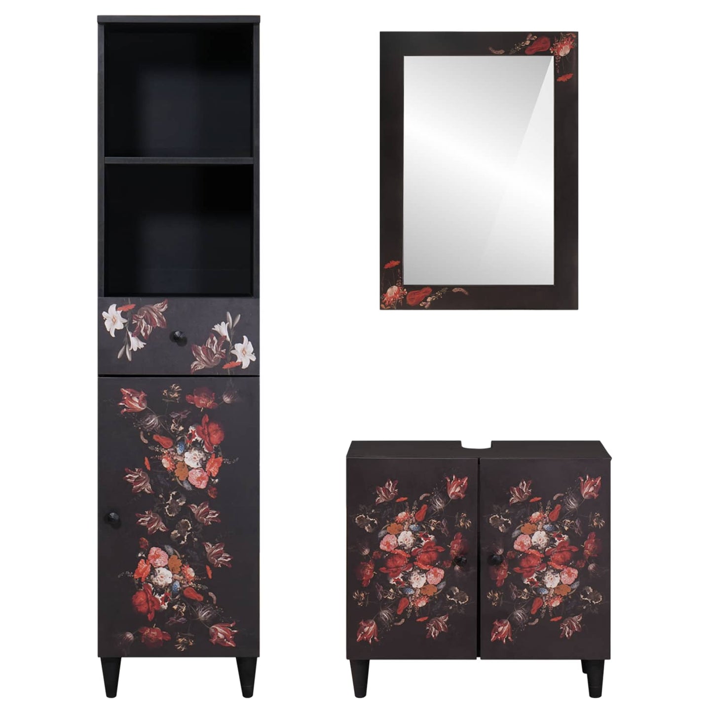Bathroom Cabinet Set with Drawer 3 pcs Solid Mango Wood