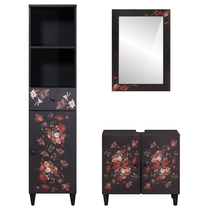 Bathroom Cabinet Set with Drawer 3 pcs Solid Mango Wood