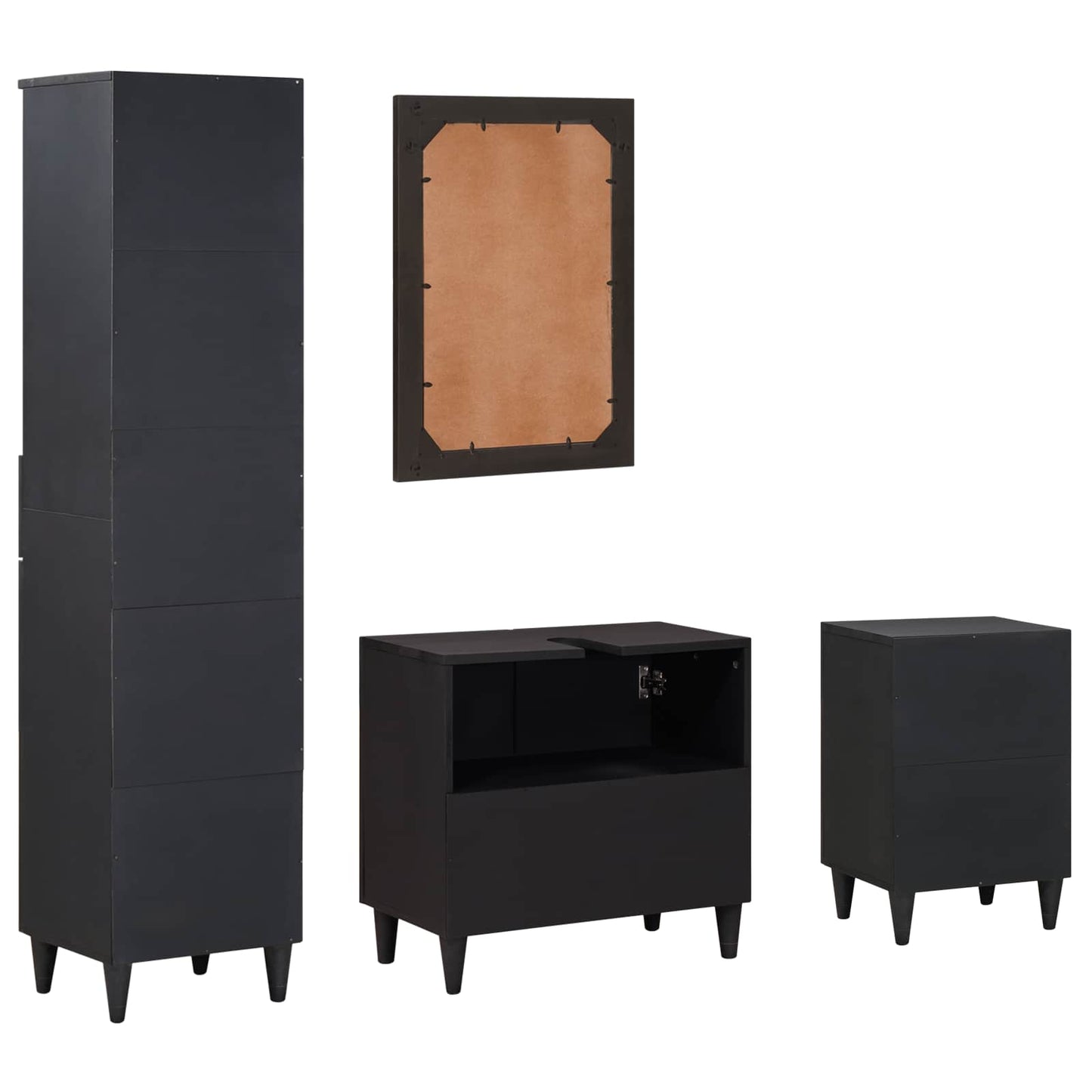Bathroom Cabinet Set with Drawer 4 pcs Solid Mango Wood