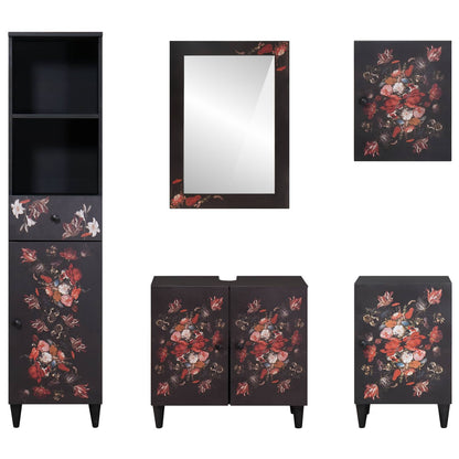 Bathroom Cabinet Set with Drawer 5 pcs Solid Mango Wood