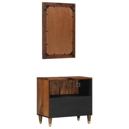 Bathroom Cabinet Set 2 pcs Honey Brown Solid Mango Wood