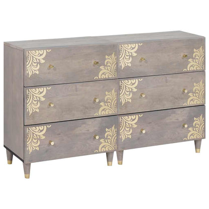 Sideboard 2 pcs Grey 60 x 33 x 75 cm Solid Mango Wood