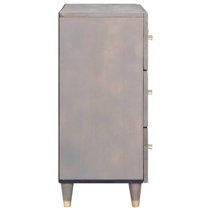 Sideboard 2 pcs Grey 60 x 33 x 75 cm Solid Mango Wood