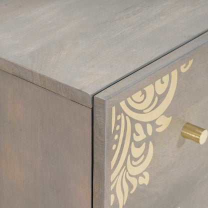 Bathroom Cabinet Set 3 pcs Grey and Gold 180 x 33 x 75 cm