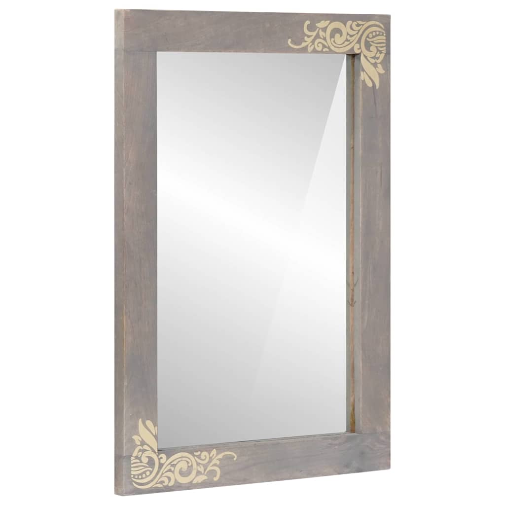 Bathroom Cabinet Set Wall-mounted 2 pcs Grey Solid Mango Wood