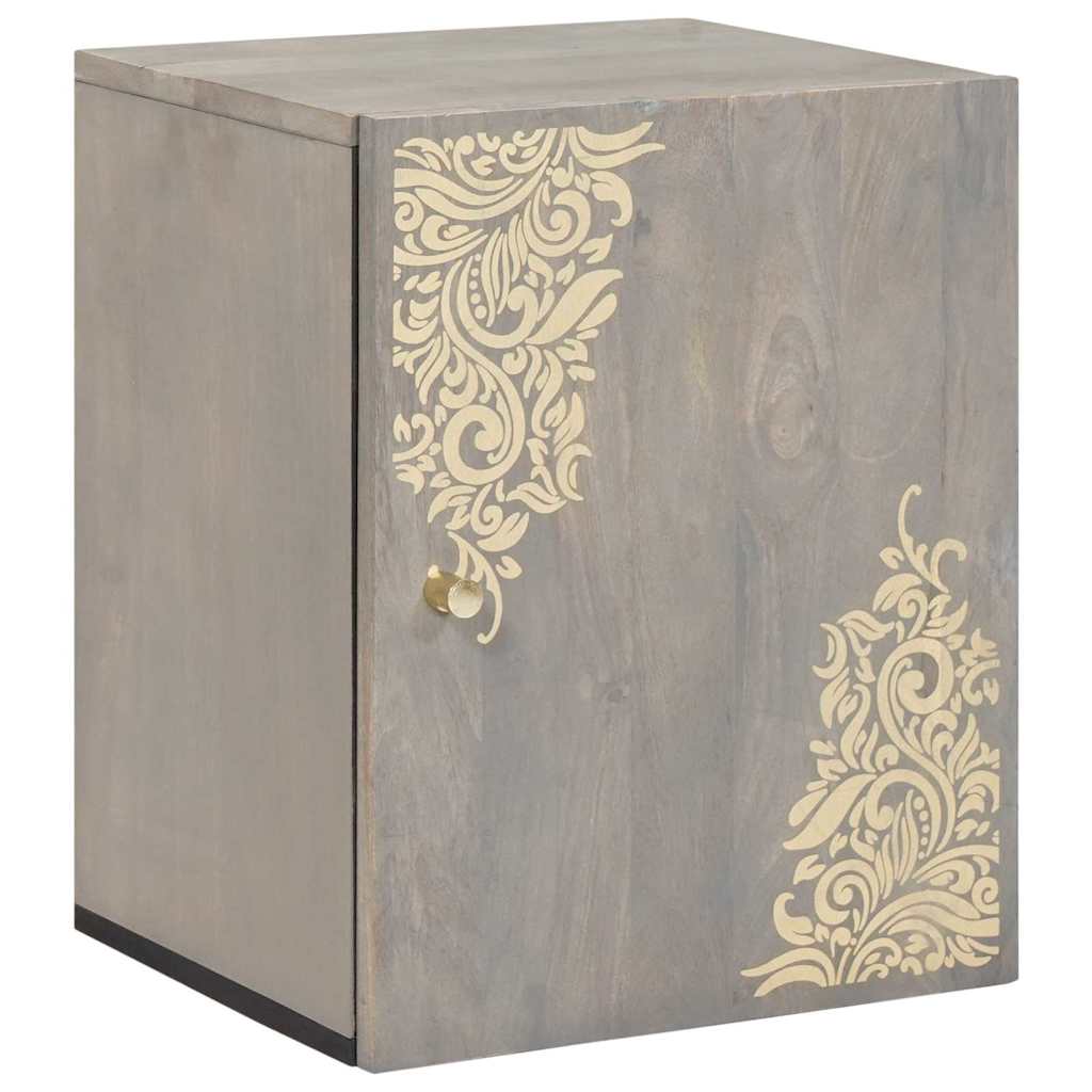 Bathroom Cabinet Set with Drawer 5 pcs Grey Solid Mango Wood