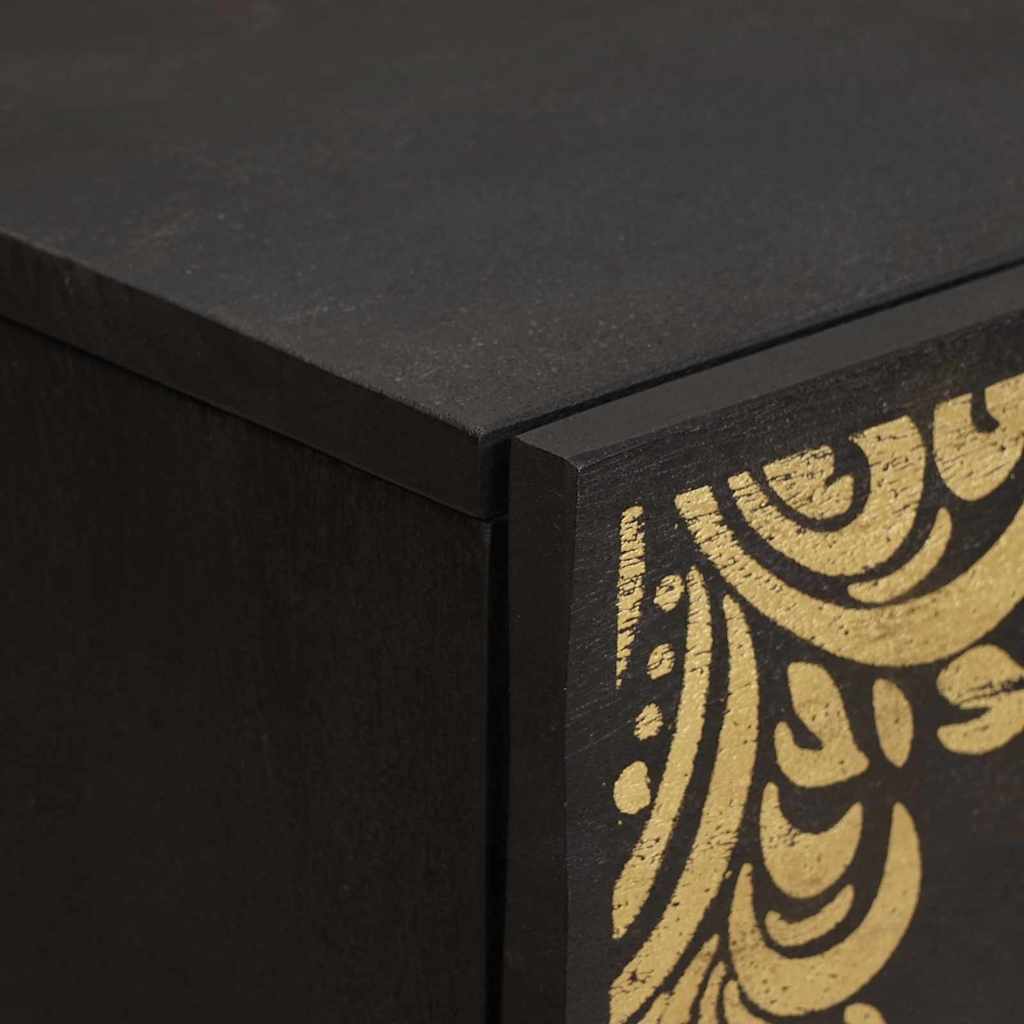 Sideboard 2 pcs 60 x 33 x 75 cm Solid Mango Wood Black