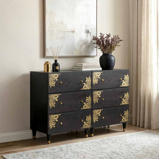 Sideboard 2 pcs 60 x 33 x 75 cm Solid Mango Wood Black
