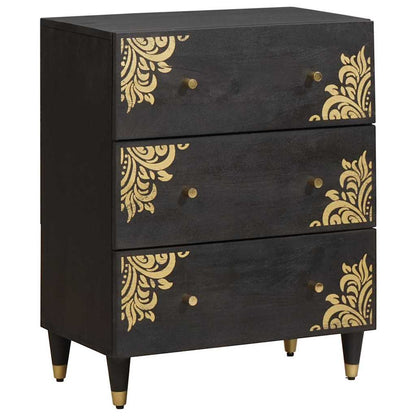 Sideboard 2 pcs Black 60 x 33 x 75 cm Solid Mango Wood