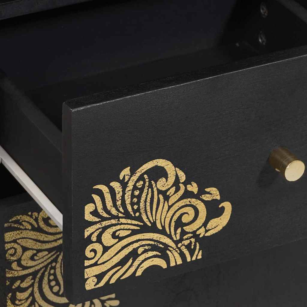 Bathroom Cabinet Set with Drawer 3 pcs Black Solid Mango Wood