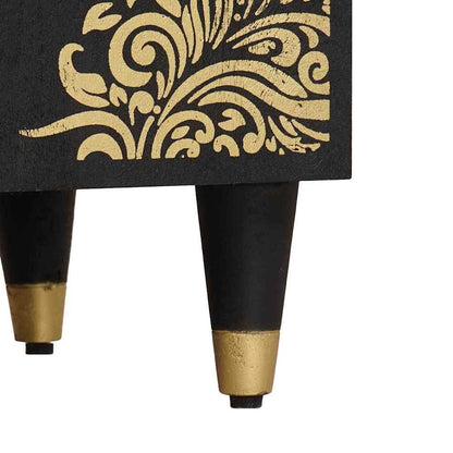 Bathroom Cabinet Set with Drawer 3 pcs Black Solid Mango Wood