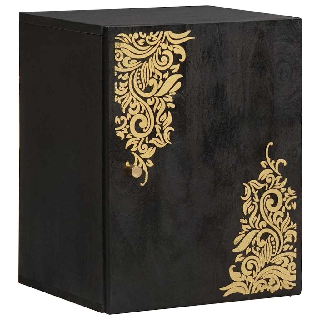 Bathroom Cabinet Set with Drawer 5 pcs Black Solid Mango Wood