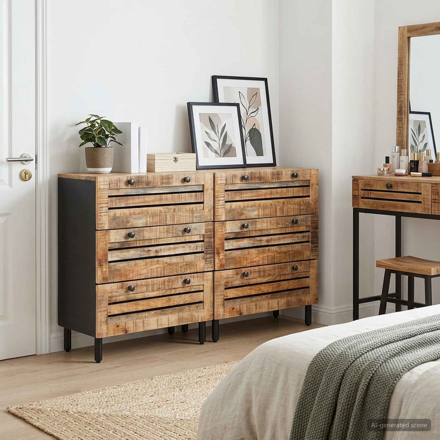 Storage Cabinets 2 pcs 120 x 33 x 75 cm Solid Mango Wood