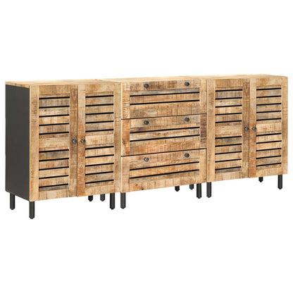 Storage Cabinets 3 pcs 180 x 33 x 75 cm Solid Mango Wood
