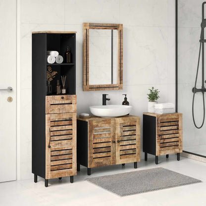 Bathroom Cabinet Set 4 pcs Natural Solid Mango Wood
