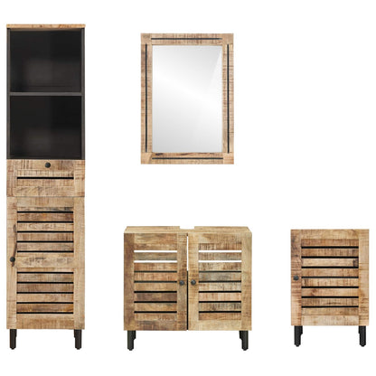 Bathroom Cabinet Set 4 pcs Natural Solid Mango Wood