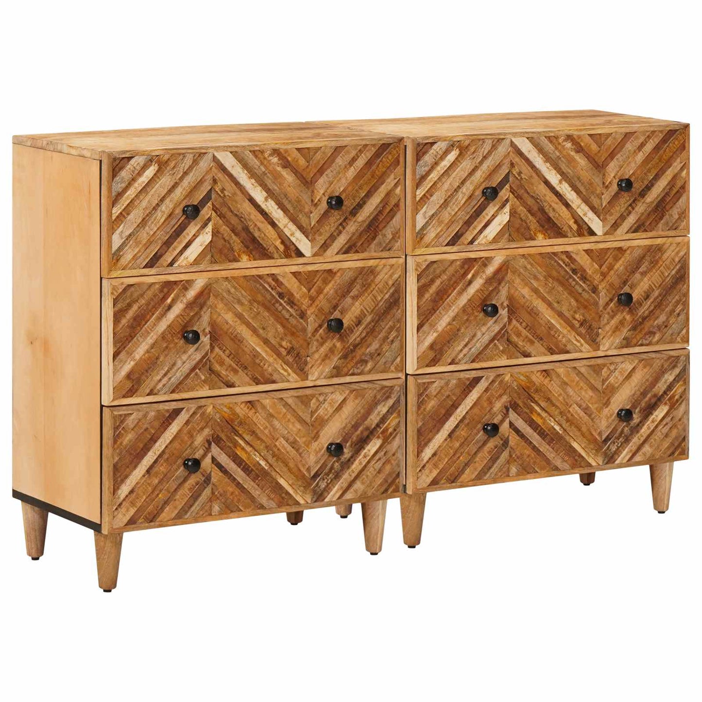 Storage Cabinets 2 pcs Brown 60 x 33.5 x 75 cm Solid Mango Wood