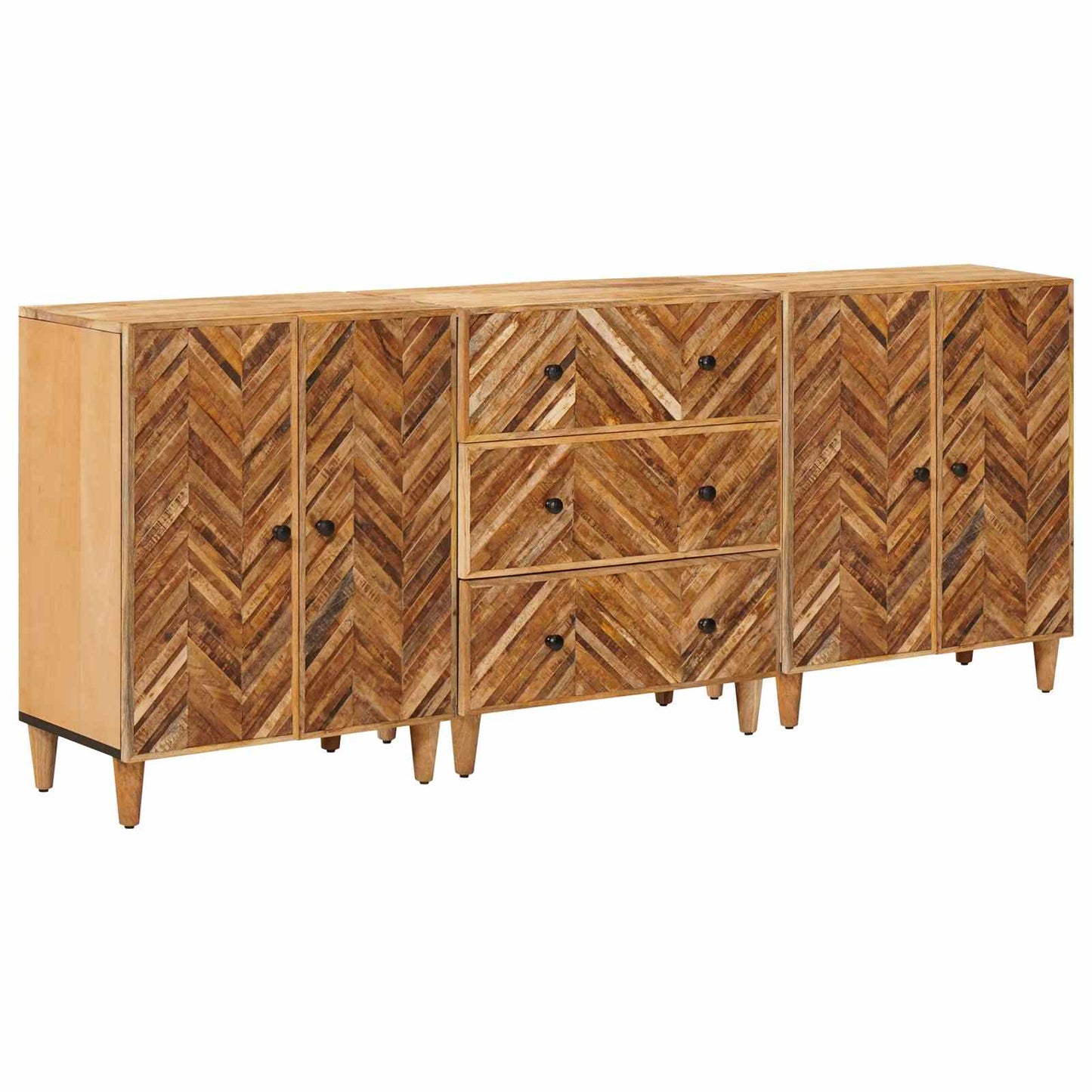 Storage Cabinets 3 pcs 60 x 33.5 x 75 cm Solid Mango Wood Brown