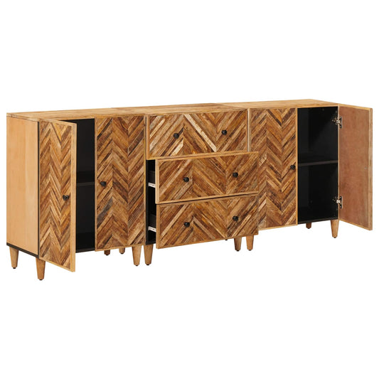 Storage Cabinets 3 pcs Brown 60 x 33.5 x 75 cm Solid Mango Wood