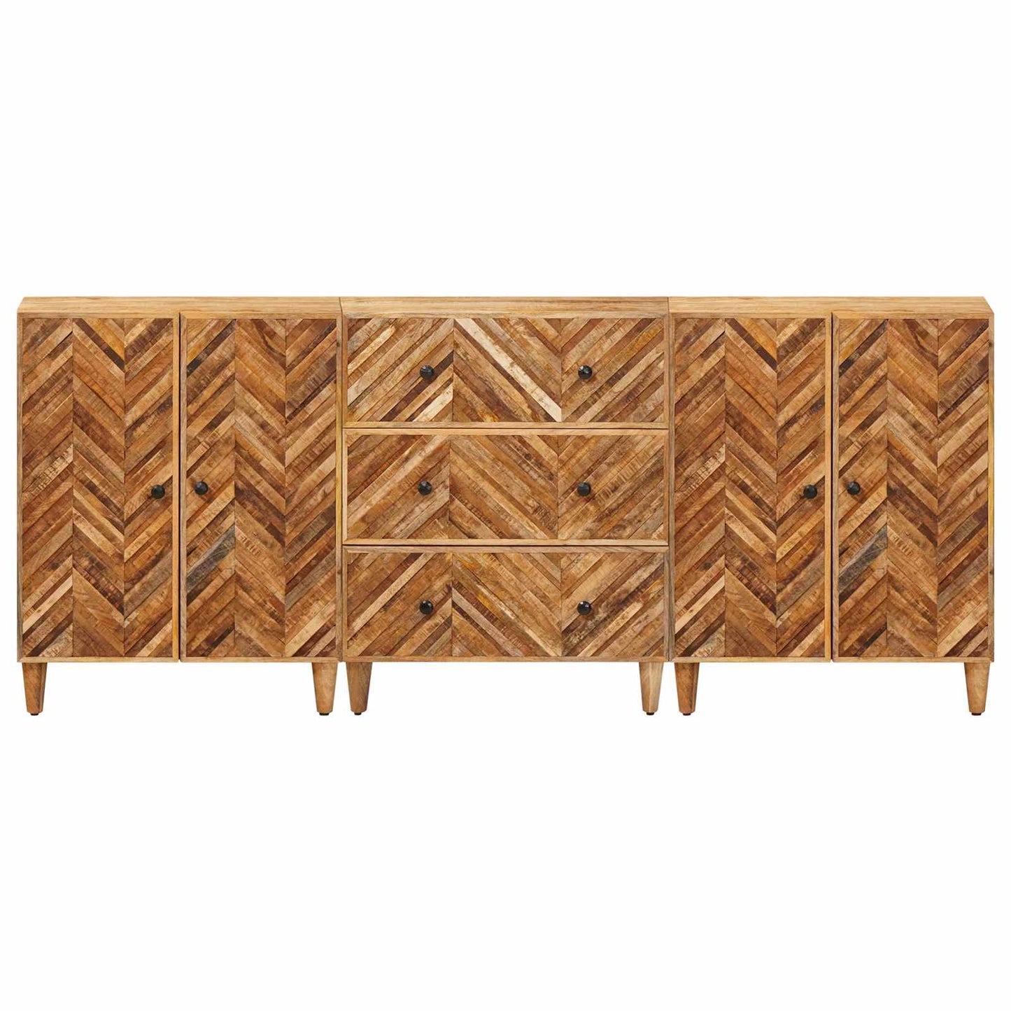Storage Cabinets 3 pcs 60 x 33.5 x 75 cm Solid Mango Wood Brown