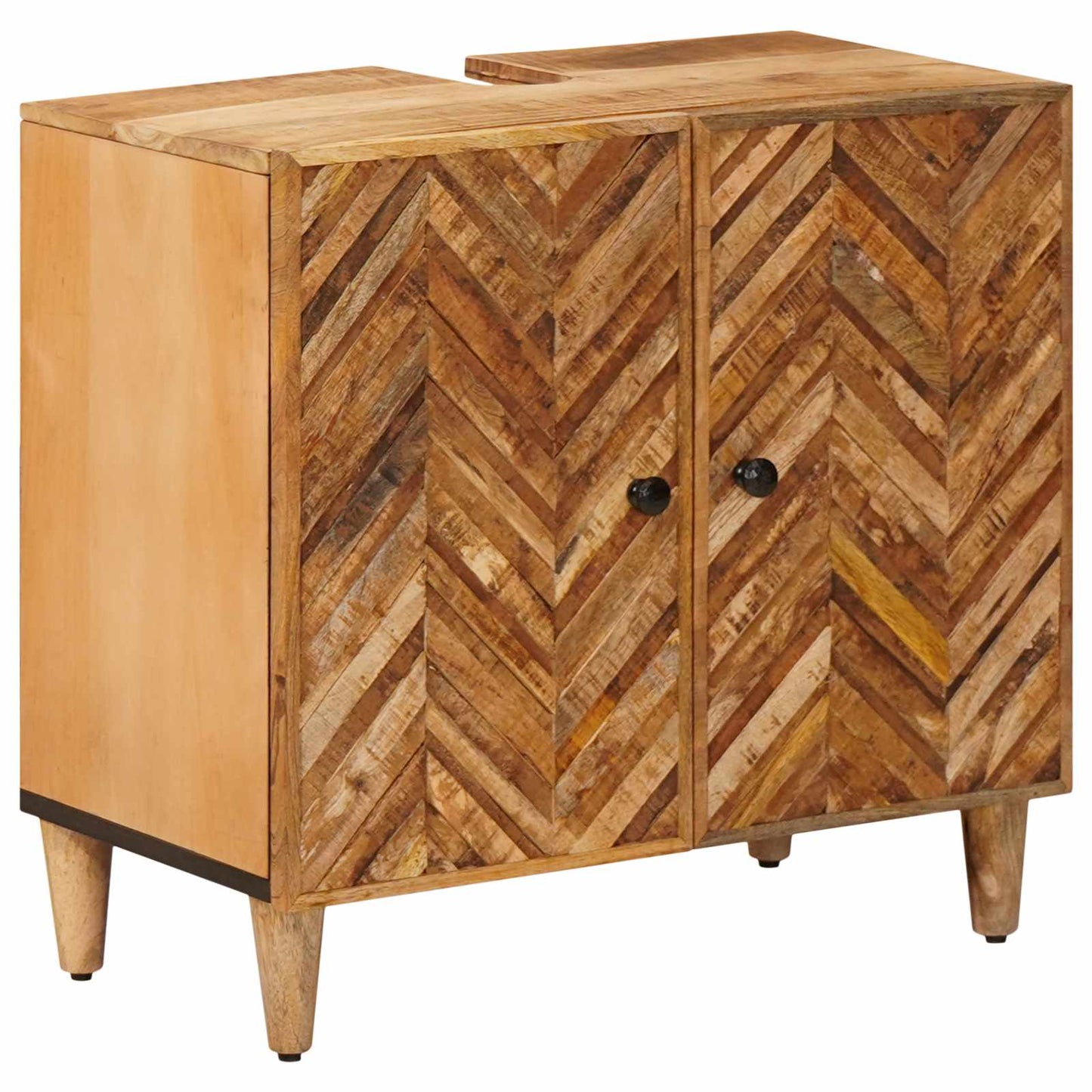 Bathroom Cabinet Set Wall-mounted 2 pcs Solid Mango Wood
