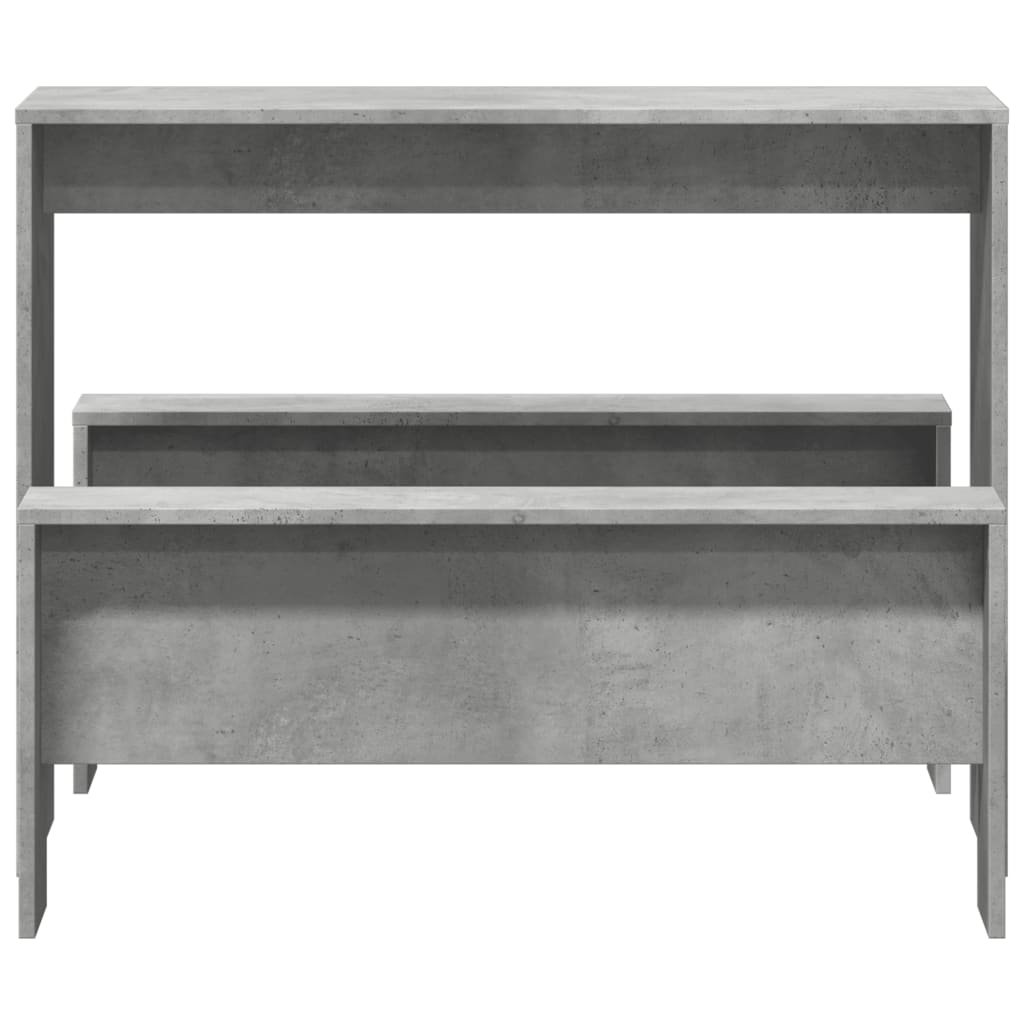3 Piece Dining Table&Bench set Concrete Grey Engineered Wood