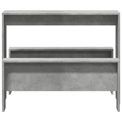 3 Piece Dining Table&Bench set Concrete Grey Engineered Wood