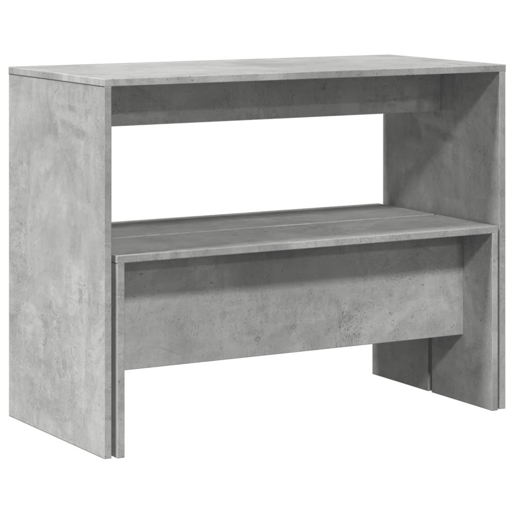 3 Piece Dining Table&Bench set Concrete Grey Engineered Wood