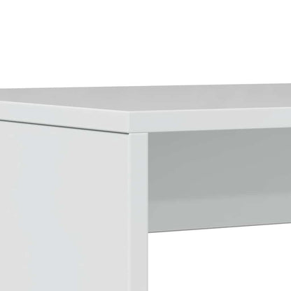 3 Piece Dining Table and Bench set High Gloss White Engineered Wood