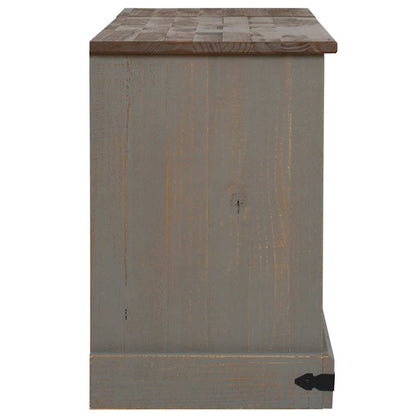 TV Cabinet HALDEN 2 Sliding Doors Grey 150x40x60 cm Solid Wood